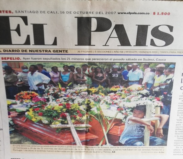 Accidente de mineros y mineras de Asnazú y Suárez.